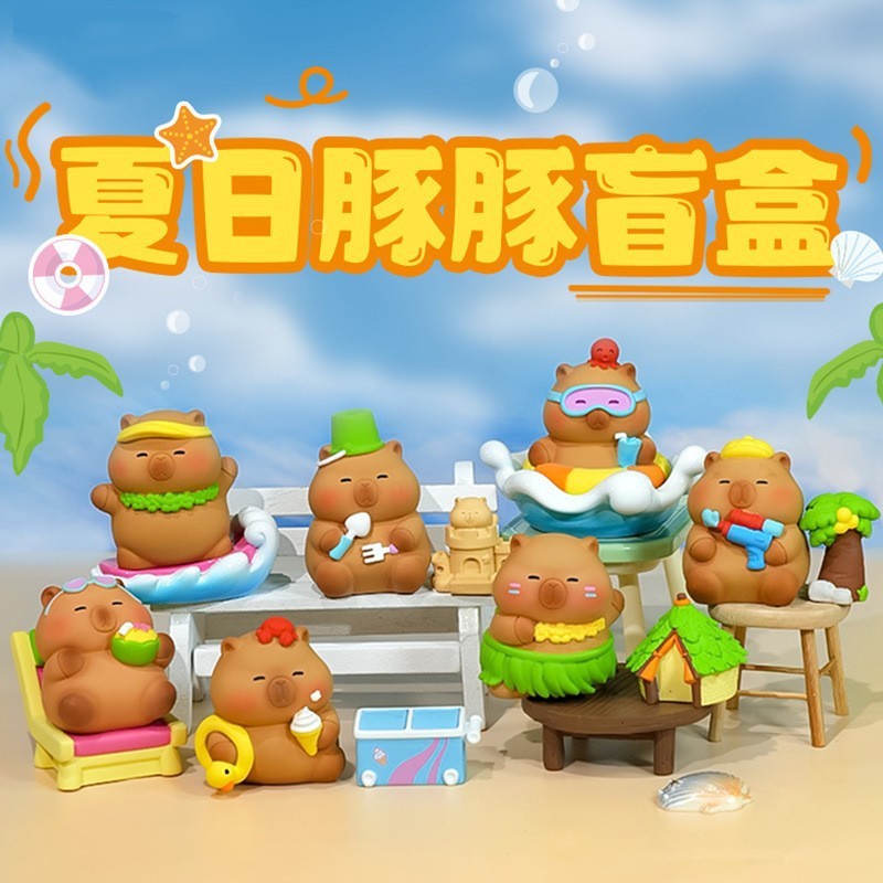 动物水晶盲盒摆件新款创意可爱猫猫好运办公室礼物卡通树脂公仔新|undefined