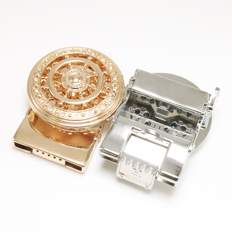 五金廠家時來運轉皮帶頭合金帶鑽石美式風格滑道腰帶頭扣頭定制