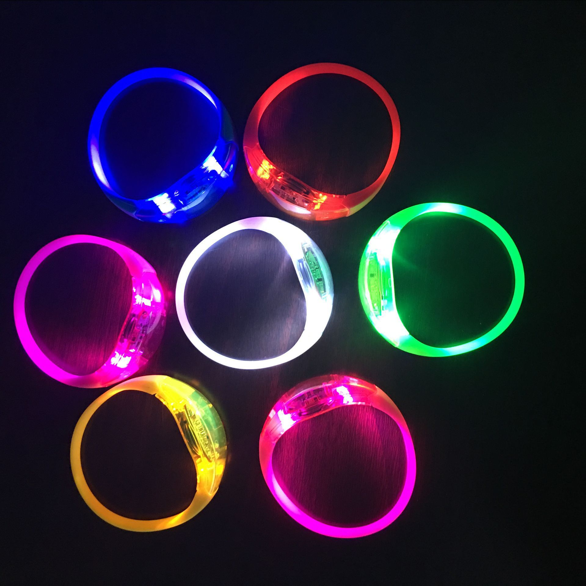 Pulsera luminosa controlada por voz sílaba fotoeléctrica accesorios de la alegría del partido llevó la pulsera luminosa controlada por voz LOGOTIPO imprimible