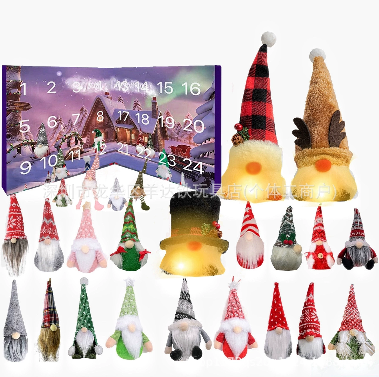 Глобальная граница Рождество Гном Advent Calendar 2024 рождественский карманный календарь