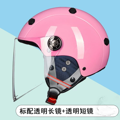 Cross-Border Special Offer Gxt Electric Motosiklet kaskı (dəbilqə) - sakura-pink-transparent-long-mirror-transparent-short-mirror-one-size-fits-all-l