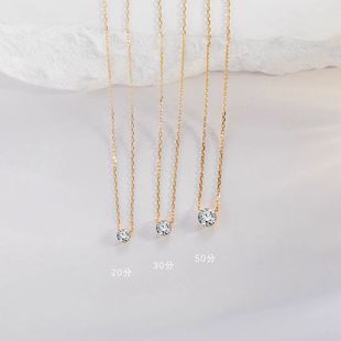 in stock 18K gold booger diamond necklace claw-free inlaid agete booger diamond necklace flat for cultivation diamond clavicle chain