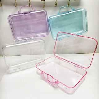 时尚简约彩色透明大方包化妆品收纳手提包饰品收纳防尘塑料首饰包