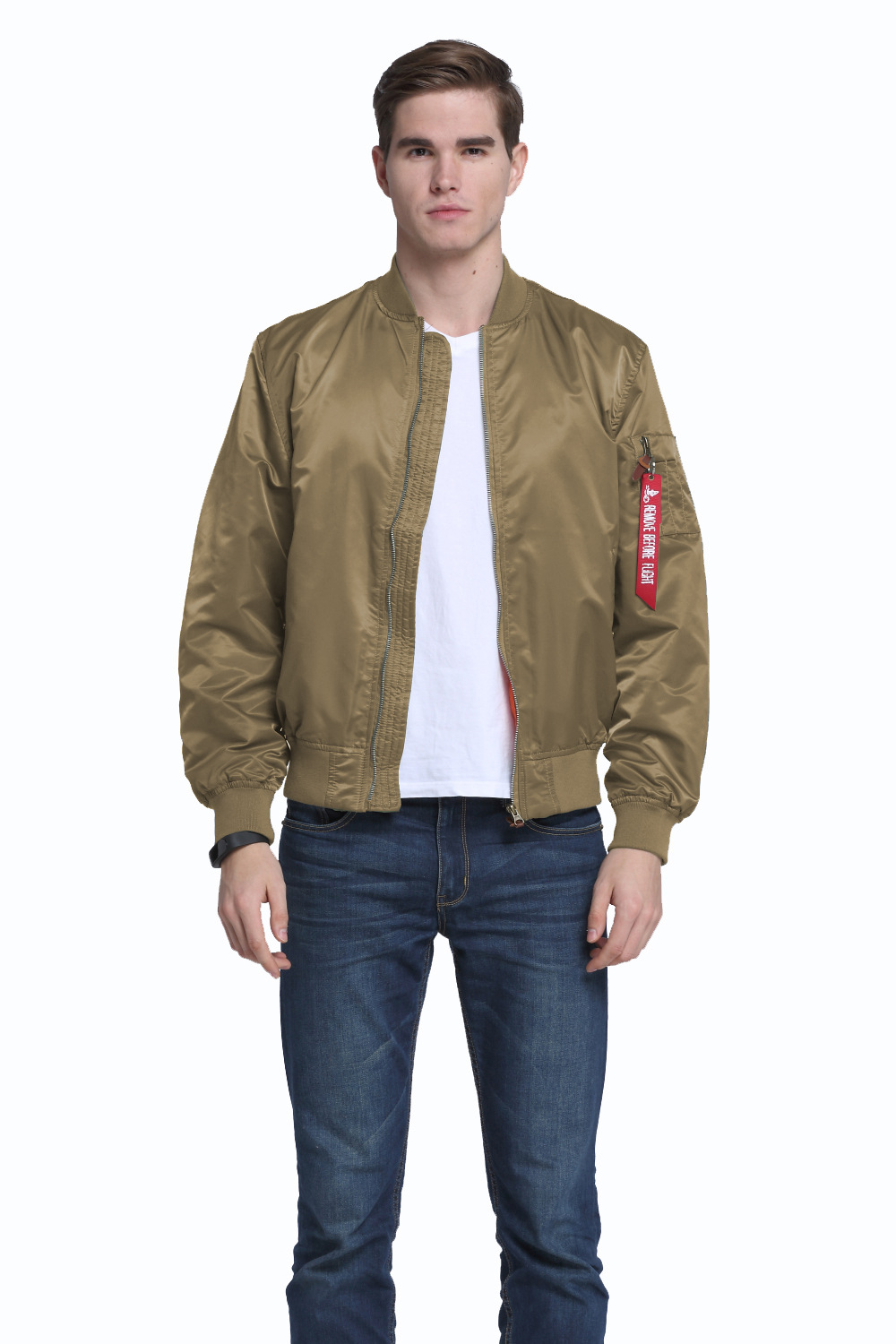 Nueva primavera y otoño delgado más tamaño de los hombres deportes casual stand collar Fuerza Aérea MA1 chaqueta piloto uniforme del béisbol