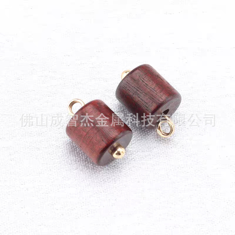 仿红木鸡翅木桶珠钮扣8*9mm 禅意服饰纽扣天然纹理回归自然
