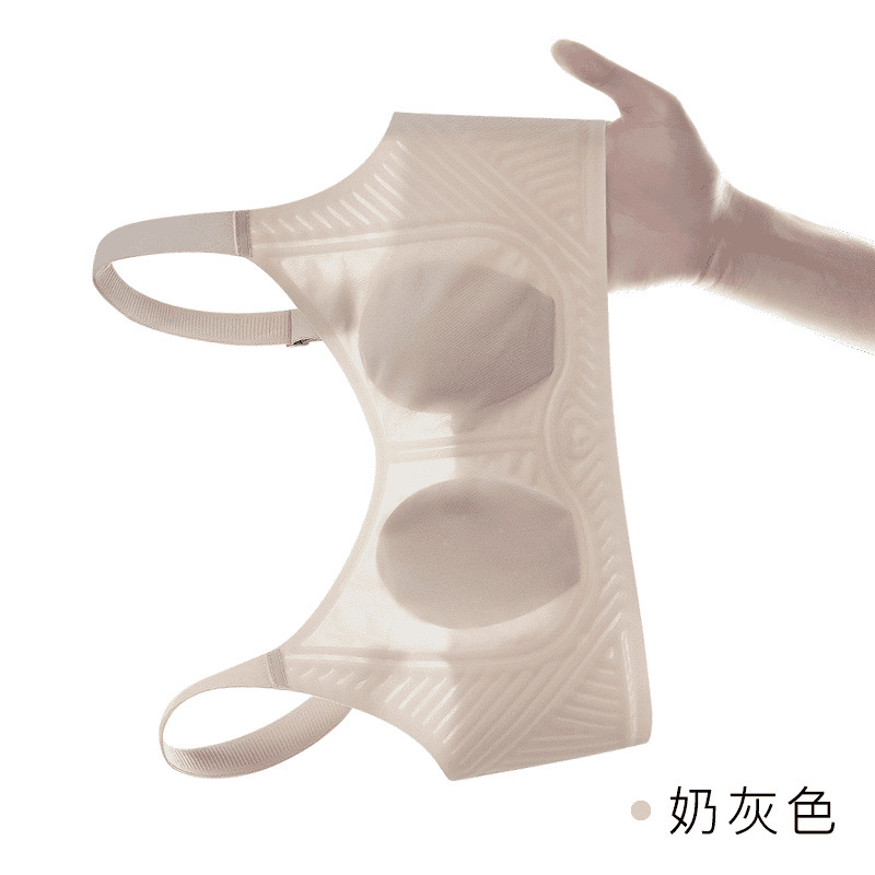 Xiangmi 大きな胸が小さく見える、たるみ防止、通気性、リフティング、リムなし、シームレス 10A アイスシルク調整下着|undefined