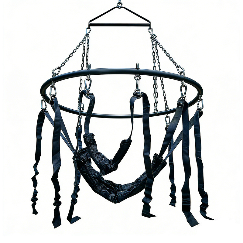 SM Couples Swing Chair with Metal Tripod and Leather Seat for Adult Bondage Play — detail image 28