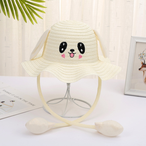 Spring Sunshade Hat Cartoon Anime Grass Hat Style Animated Ears Children's Hat Airbag Hat