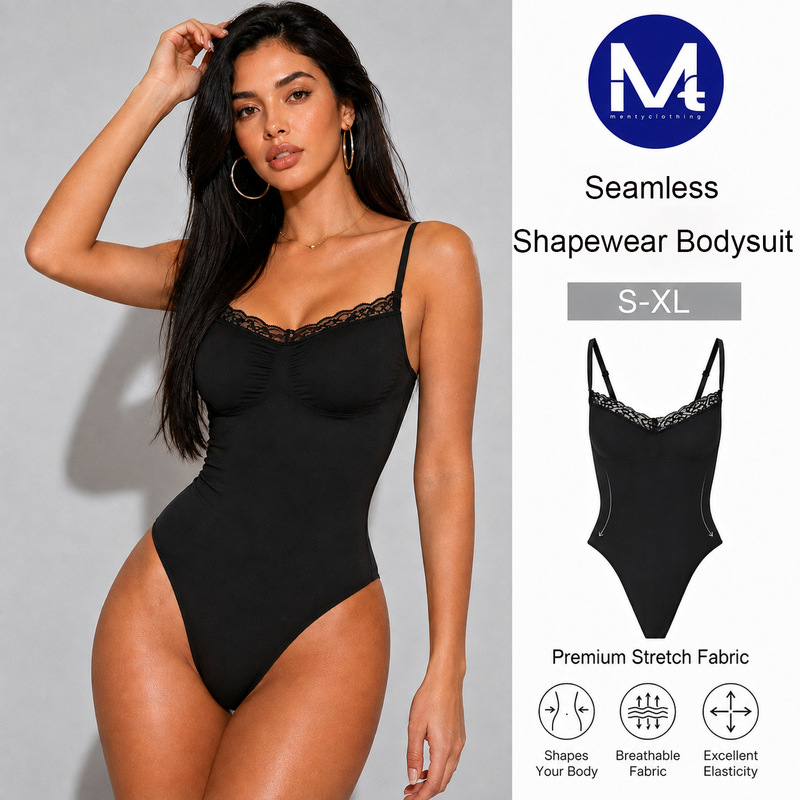 Cross-border lace bodysuit with tummy control, butt-lifting, waist-shaping, and G-string design, high-quality shapewear