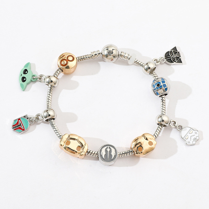 Cross-border European and American Hot Cartoon Star Wars Yoda Baby Bracelet Panjiadora diy Beaded Bracelet Wholesale