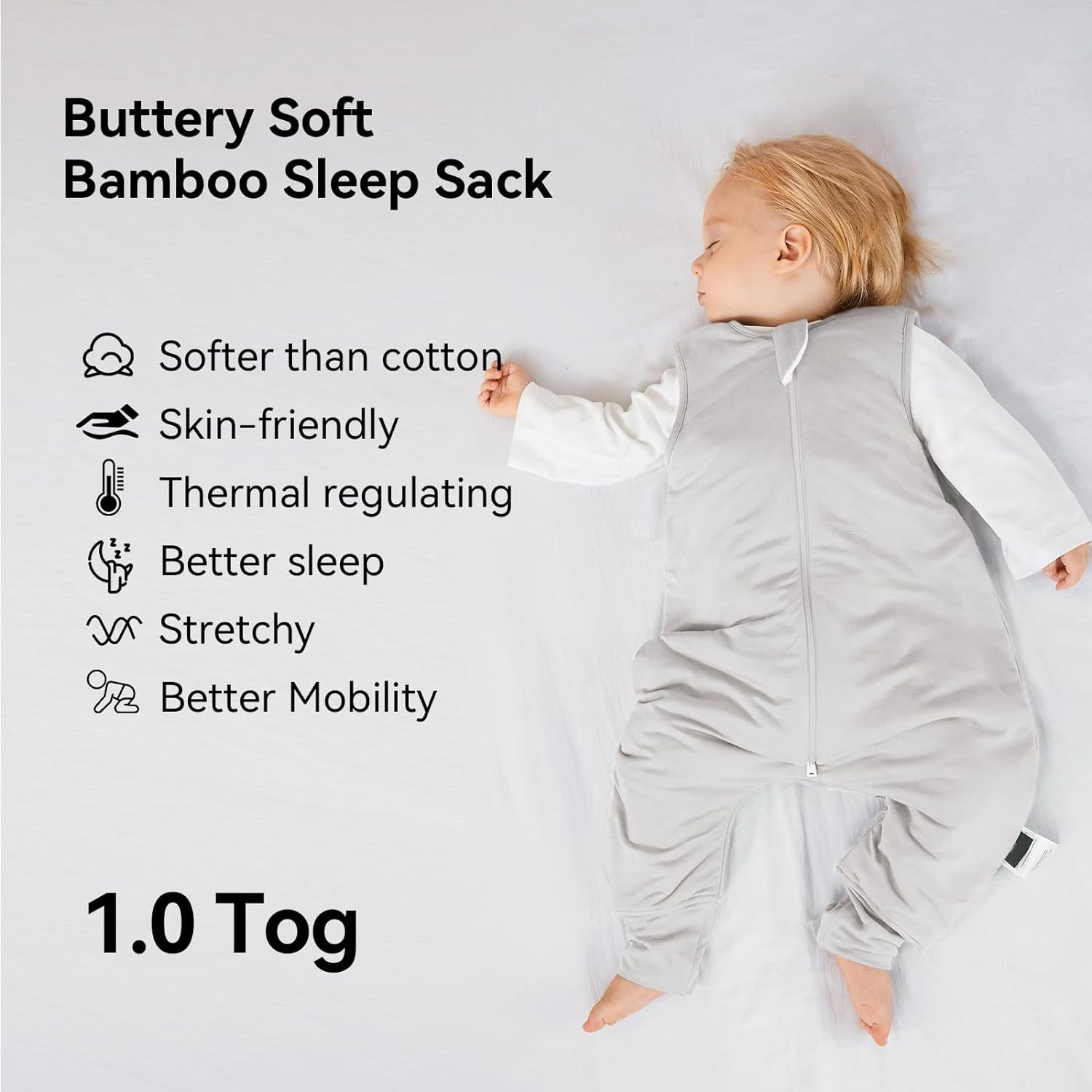 Fibra de bambú split-pierna saco de dormir Bebé acolchado saco de dormir sin mangas niños transfronterizos Amazon popular saco de dormir