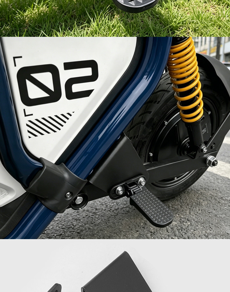 Suitable for the New Ninebot Fz2 Electric Scooter with New National Standard, Foldable Rear Footrest, Thickened Rear Footrest, Non-Damaging Installation Parts