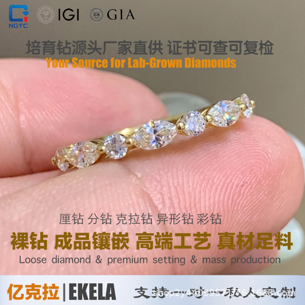 IGI Henan lab-grown diamond gold 18K ring factory wholesale women's ins