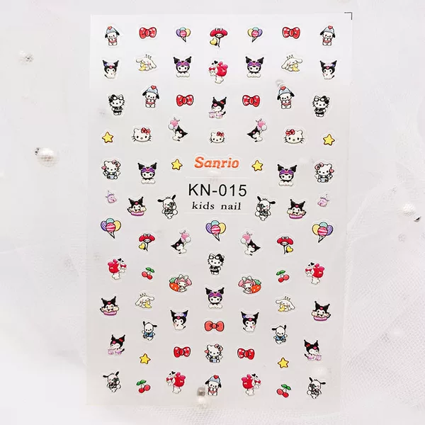 Children's Special 5D Embossed Cartoon Sanrio Ice and Snow Princess Nail Art Stickers Kolomi Meruti Nail Decal