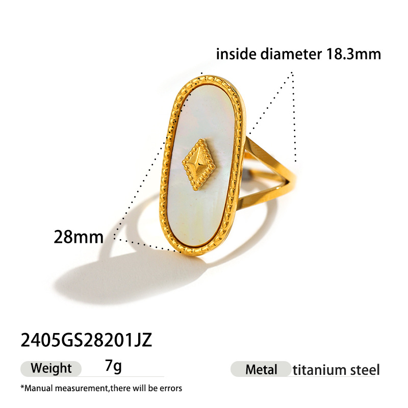 Anillos de piedra natural de acero inoxidable de alta calidad, anillos de acero de titanio, joyas transfronterizas