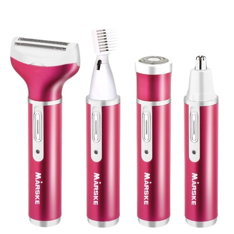 Transfronterizo de las mujeres eléctricas de la ceja y la nariz pelo cuatro en un instrumento de eliminación de pelo de la parte privada raspador de lavado multi-cabeza USB