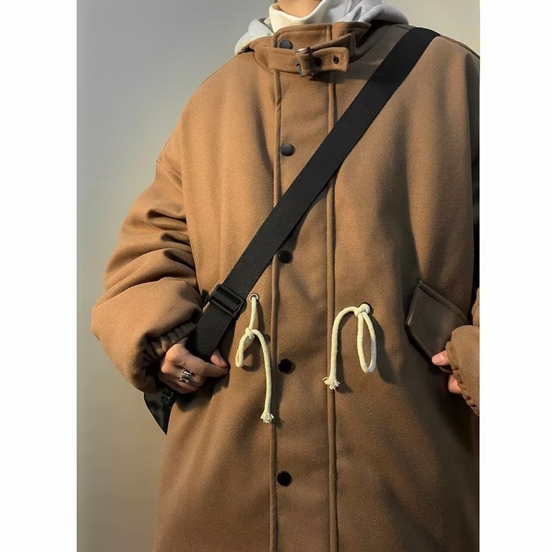 Ropa de algodón de dos piezas falsa, estilo de datos de pareja, ropa de algodón, ropa de moda de plumas, ropa de moda para hombres, chaqueta abrigada de invierno de dos piezas falsa