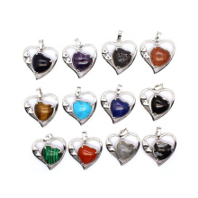 厂家直销欧美首饰批发 小资桃心吊坠闪光石小饰品地摊货