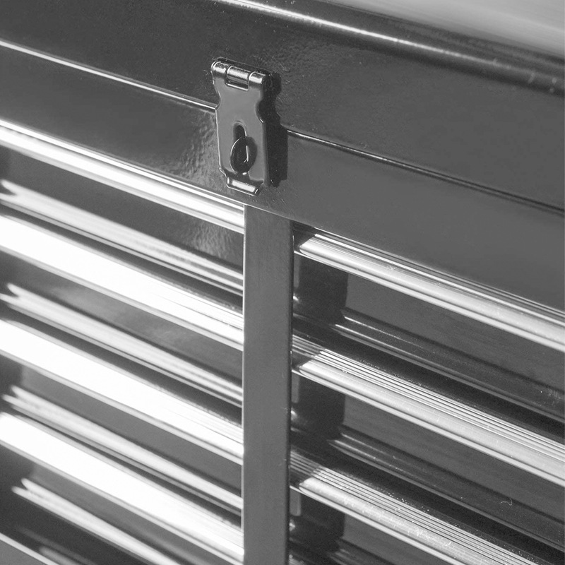 Caja de herramientas extraíble negra de 4 cajones con armarios grandes y estantes ajustables gabinete de herramientas de seguridad de mantenimiento