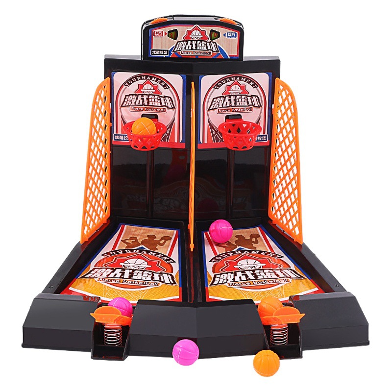 Doble juego de baloncesto juego de disparos de escritorio interactivo entre padres e hijos máquina de juego de mesa educativa para niños TikTok mesa de juguete