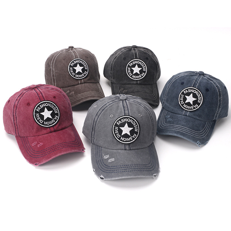 Baseball men's new outdoor sunscreen summer women's sun hat, washed denim duckbill cap, K667_voghion.com