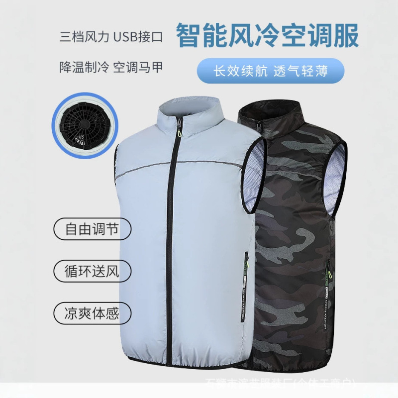 Heat-Resistant Cooling Air-Conditioning Vest with Fan, Outdoor Workwear for Heat Protection, Fan Clothing for Men