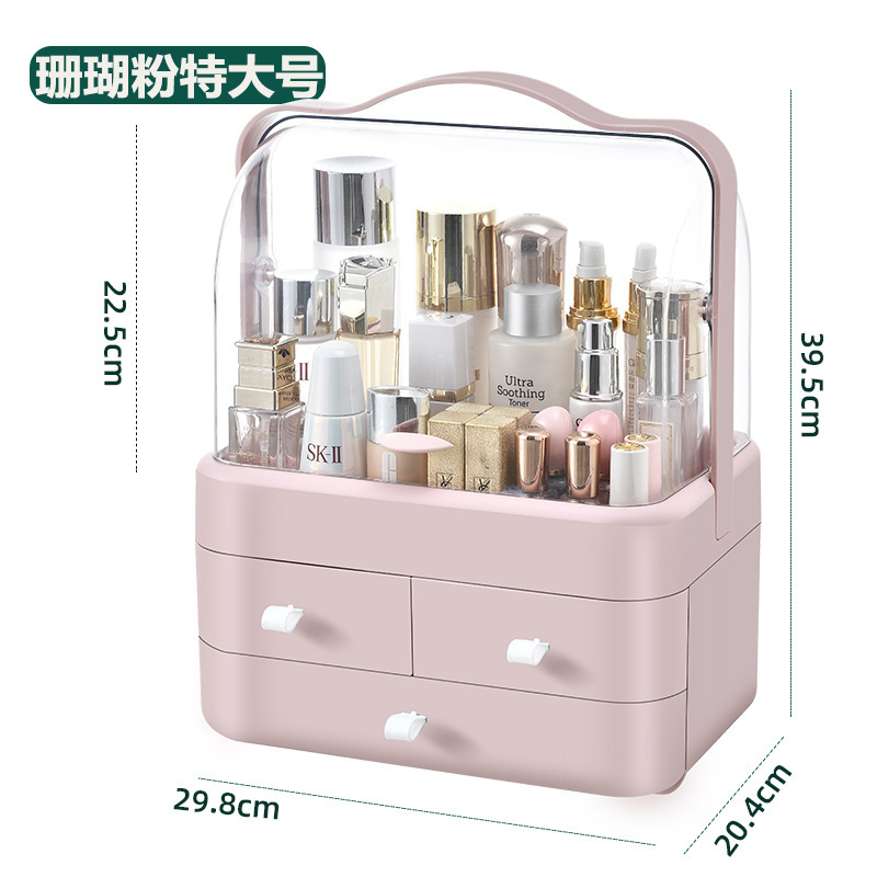 Caja de acabado de cosméticos, cajón de mesa, estante de joyería, caja de almacenamiento de productos de cuidado de la piel de gran capacidad. image 9