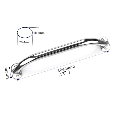Marine Stainless Steel Handrails, Polished Safety Handles, Bathroom Handles, Cabinet Door Handles, Rv and Yacht Hardware Accessories (Avtomobil ehtiyat hissələri) - 7870so-304mm