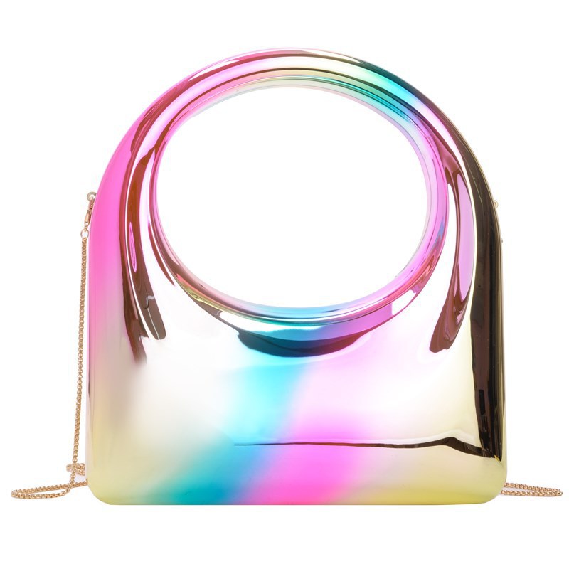 2025 nueva moda transfronteriza bolsa de cena de mujer acrílico brillante bolsa de meseta de fiesta simple bolsa cuadrada mochila