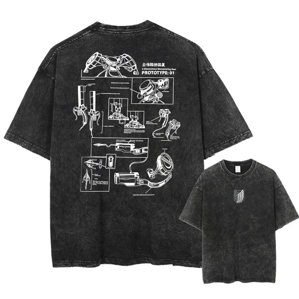 Men's retro T-shirt, comics graphic, vintage wash, relaxed fit (S–XXL)