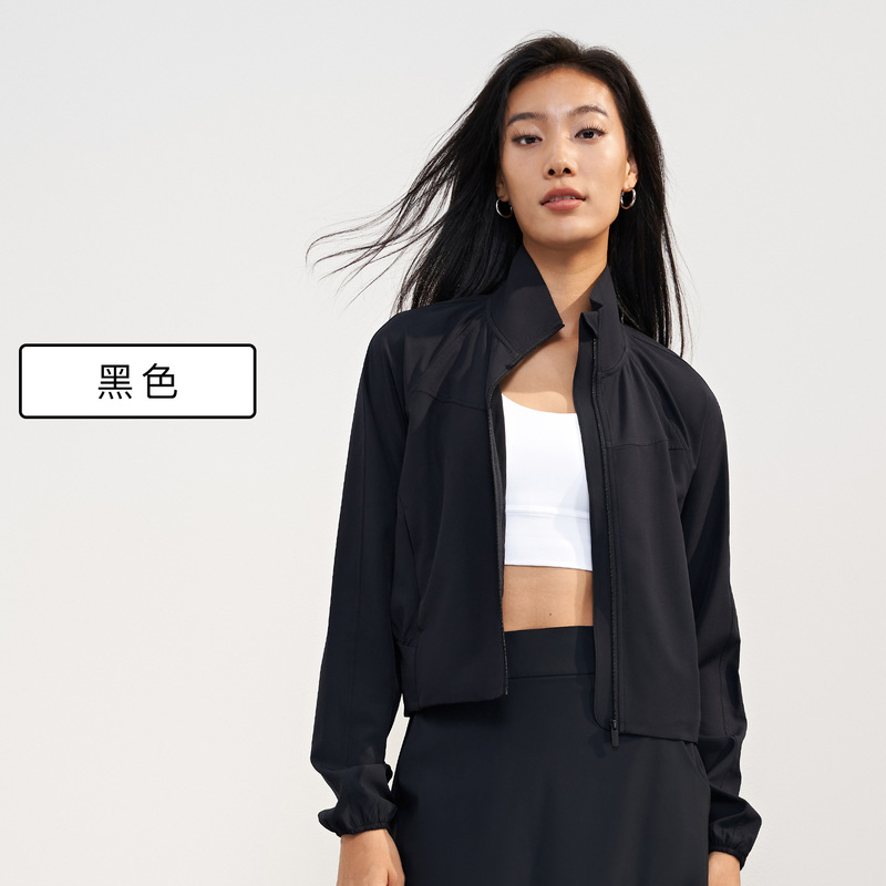 環攀服飾速乾織物ヨガジャケットショート丈アウトドアランニングドーパミン日焼け止め服ゆったりフィットネスシャツ|undefined
