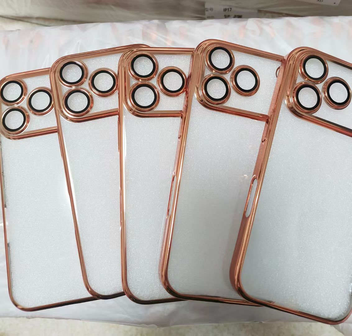 Funda para teléfono móvil iPhone 17, carcasa rígida galvanizada, cubierta protectora anticaída para Apple 16, funda para teléfono móvil Apple 16 Pro