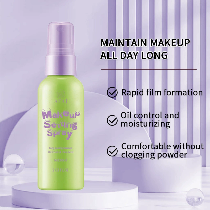 Спрей для фиксации макияжа AFAJ увлажняет и увлажняет, фиксирует макияж надолго, быстро образует пленку, освежает и увлажняет, используется перед и после макияжа.