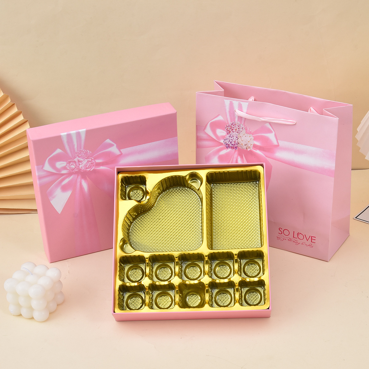 Acrylic square bag, gift box for St. Valentine's Day, 25 cells, (Physicals) 3