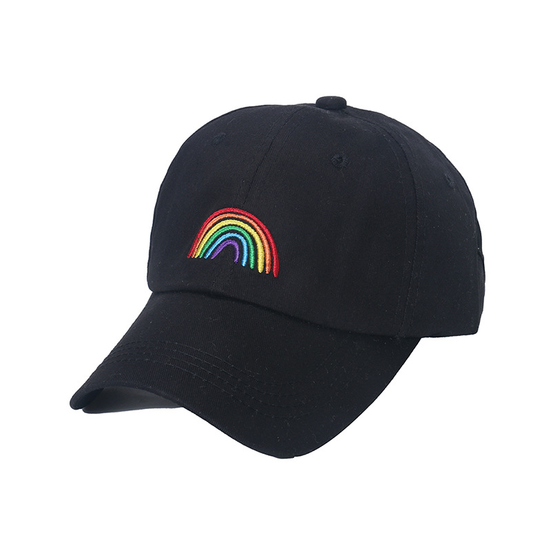 63g Weight Baseball Cap Hats Type Unisex Fashion Rainbow Embroidery Flat Eaves Baseball Cap