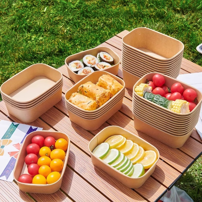 【新人福利立减5元】一次性餐盒牛皮纸野餐盒水果食品包装纸盒|undefined