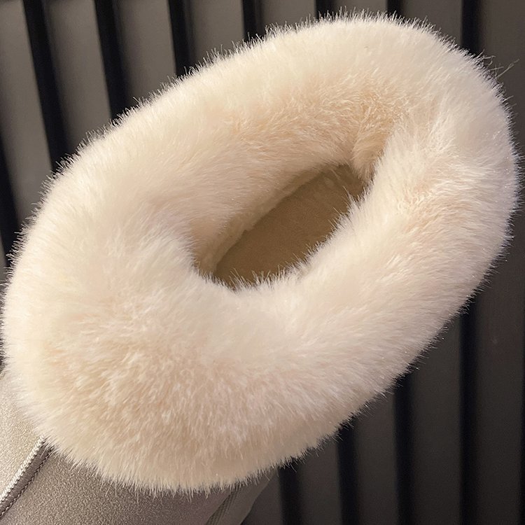 Thick snow boots for men and women in winter plus fleece thickened warm comfort to wear casual woolen shoes large size_voghion.com