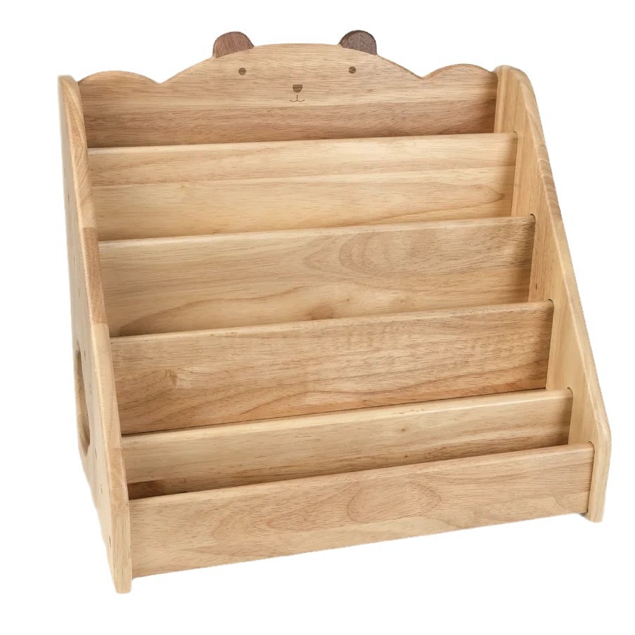 Estante de almacenamiento de libros de madera para niños, escritorio, libro de cuentos multicapa, estante de acabado de pintura, estantería de madera escalonada