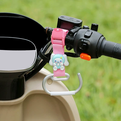 Universal Front Hook for — Other Electric Vehicle Accessories - pink-long-belt-e-hook-long-ears-cinnamon-dog-right