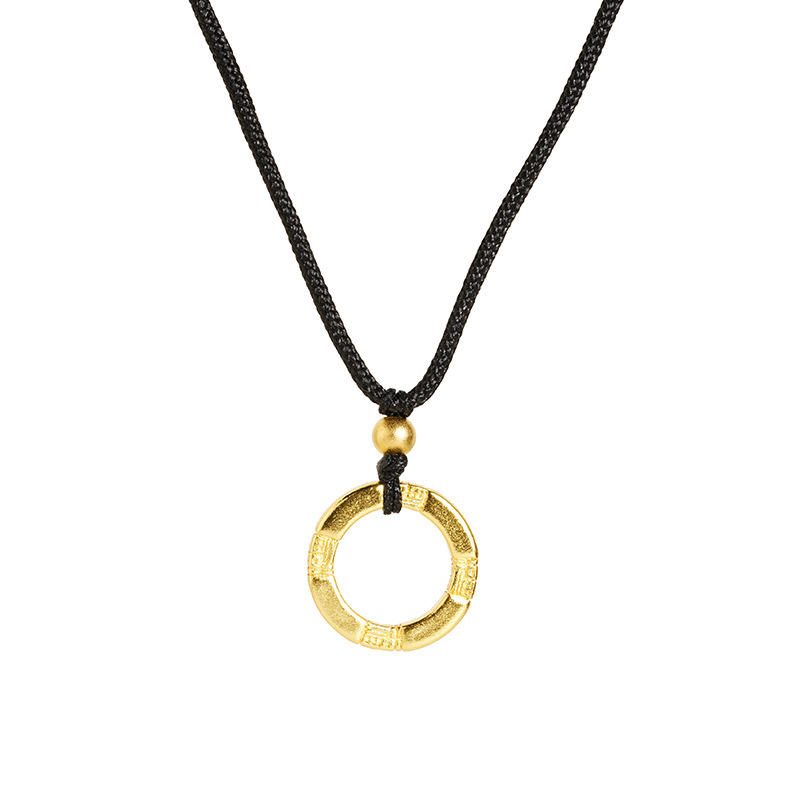 Antiguo collar de oro de arena vietnamita, accesorios de pulsera de anillo de bendición de lujo ligero, joyería de alta gama de nicho retro femenino