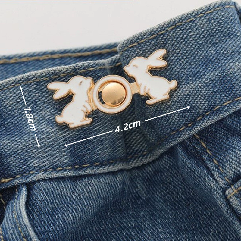 Nail-Free Removable Waist Buckle Pair, Flat-Bottom Seamless Buttons for Pants & Skirts, Assorted Designs