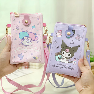 Cute cartoon coolomi Pacha dog mobile phone bag PU student crossbody backpack card holder coin purse lanyard back bag