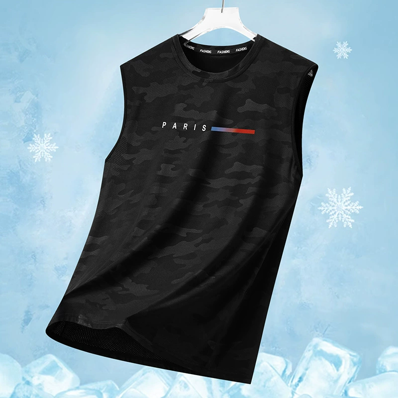 Мужская и женская футболка из ледяного шелка с буквенным принтом, летняя новая мужская уличная пара, спортивная одежда для отдыха, фитнеса, бега