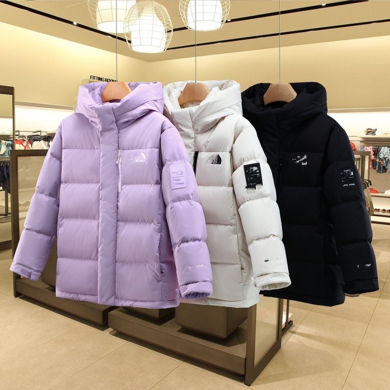 2025冬季男女中大儿童学院风连帽防风保暖羽绒服外套亲子装潮|undefined