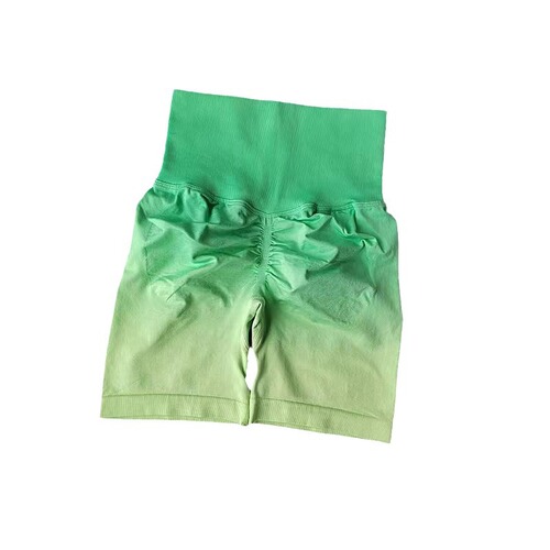 Cross-border yoga shorts, suspender dyeing, gradient hip lifting fitness shorts, women's high waist tight three-point yoga sports shorts