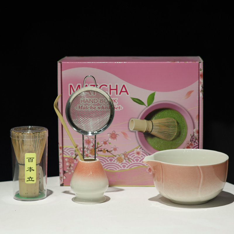MATCHA跨境专供多款新品陶瓷5件套抹茶碗带嘴宋代点茶茶筅工具套|undefined
