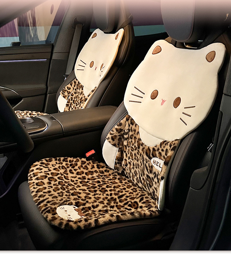 Cute Cat Car Seat Cushion Plush Winter Warm Car Comfortable Seat Cushion Creative Cartoon Car Seat Cover