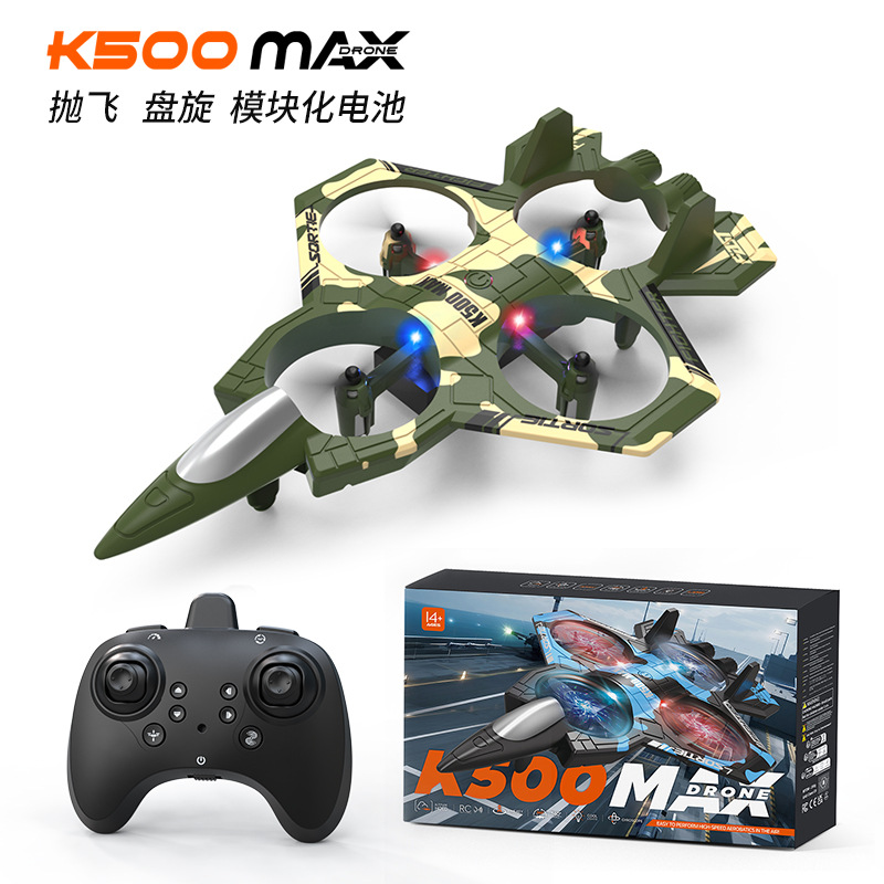 Cross-Border K500Max Fighter Four-Axis Drone Fixed Height Stunt Rolling and Throwing Flying Toy Aircraft