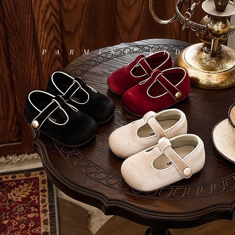 Детские мошевые туфли для девочек весной и осенью новые женские бобовые ботинки для девочек минималистские туфли для бабушек