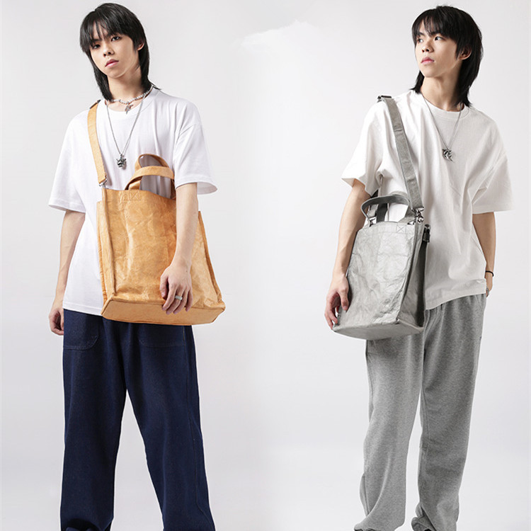 杜邦纸袋定 制可印LOGO可水洗防水定 做手提袋托特包单肩通勤包